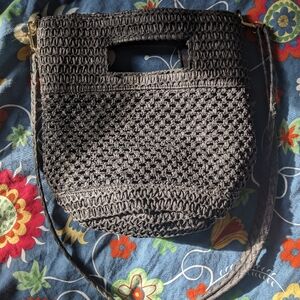 Beachy Black Straw Target Universal Threads Bag Purse Cross Body